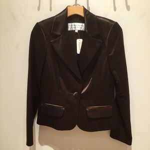 Brown Trina Turk satin-y blazer